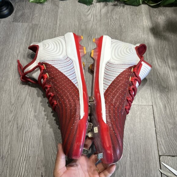 Under Armour Harper 4 Low Metal Baseball Cleats White Red Men Sz 16 3022059-102 main image 7